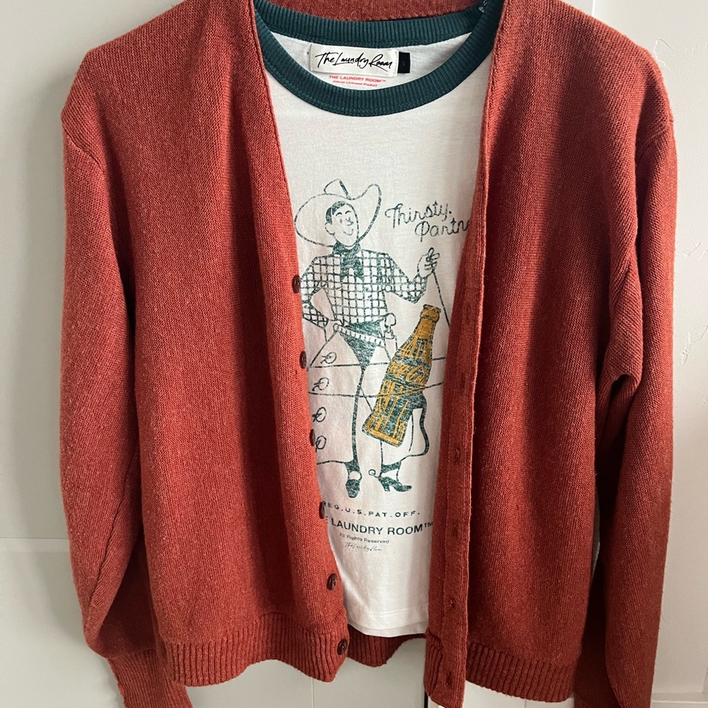 vintage cardigan pine state cardigan rust color medium